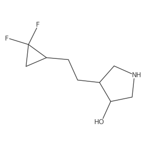rac-(3R,4S)-4-[2-(2,2-difluorocyclopropyl)ethyl]pyrrolidin-3-ol结构式