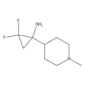 2,2-Difluoro-1-(1-methylpiperidin-4-yl)cyclopropan-1-amine结构式