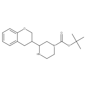 tert-butyl 3-(3,4-dihydro-2H-1-benzopyran-3-yl)piperazine-1-carboxylate Structure