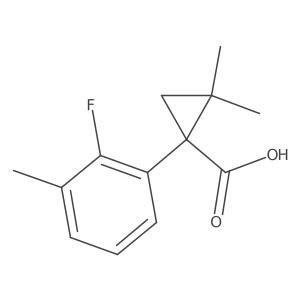 1-(2-Fluoro-3-methylphenyl)-2,2-dimethylcyclopropane-1-carboxylic acid结构式