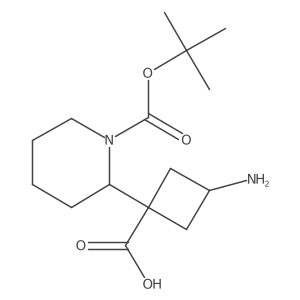 3-Amino-1-{1-[(tert-butoxy)carbonyl]piperidin-2-yl}cyclobutane-1-carboxylic acid结构式