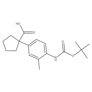 1-(4-{[(Tert-butoxy)carbonyl]amino}-3-methylphenyl)cyclopentane-1-carboxylic acid结构式