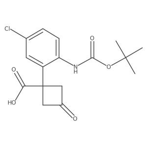 1-(2-{[(Tert-butoxy)carbonyl]amino}-5-chlorophenyl)-3-oxocyclobutane-1-carboxylic acid结构式