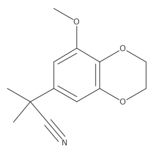 2-(8-Methoxy-2,3-dihydro-1,4-benzodioxin-6-yl)-2-methylpropanenitrile结构式