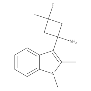 1-(1,2-dimethyl-1H-indol-3-yl)-3,3-difluorocyclobutan-1-amine结构式
