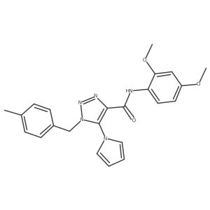 N-(2,4-dimethoxyphenyl)-1-[(4-methylphenyl)methyl]-5-(1H-pyrrol-1-yl)-1H-1,2,3-triazole-4-carboxamide结构式