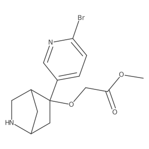 Methyl 2-{[5-(6-bromopyridin-3-yl)-2-azabicyclo[2.2.1]heptan-5-yl]oxy}acetate结构式