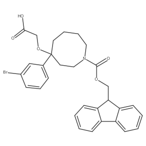 2-{[4-(3-bromophenyl)-1-{[(9H-fluoren-9-yl)methoxy]carbonyl}azocan-4-yl]oxy}acetic acid Structure