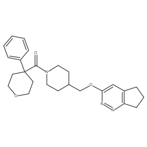 [4-(6,7-Dihydro-5H-cyclopenta[c]pyridazin-3-yloxymethyl)piperidin-1-yl]-(4-phenyloxan-4-yl)methanone结构式