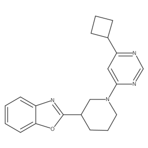 2-[1-(6-Cyclobutylpyrimidin-4-yl)piperidin-3-yl]-1,3-benzoxazole结构式