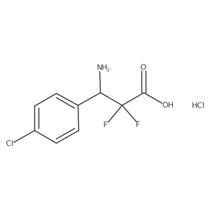 (S)-3-Amino-3-(4-chlorophenyl)-2,2-difluoropropanoic acid hydrochloride结构式