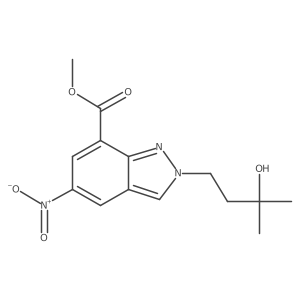 Methyl 2-(3-hydroxy-3-methylbutyl)-5-nitro-2H-indazole-7-carboxylate结构式