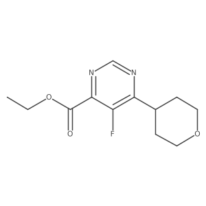 Ethyl 5-fluoro-6-(oxan-4-yl)pyrimidine-4-carboxylate Structure