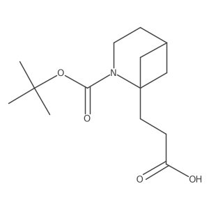 3-[2-[(2-Methylpropan-2-yl)oxycarbonyl]-2-azabicyclo[3.1.1]heptan-1-yl]propanoic acid结构式