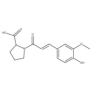1-[(2E)-3-(4-hydroxy-3-methoxyphenyl)prop-2-enoyl]proline结构式
