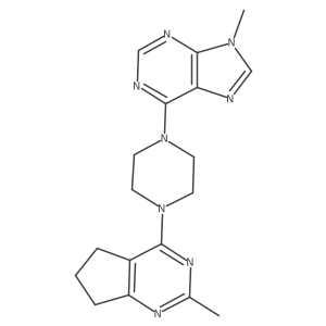 9-methyl-6-(4-{2-methyl-5H,6H,7H-cyclopenta[d]pyrimidin-4-yl}piperazin-1-yl)-9H-purine结构式