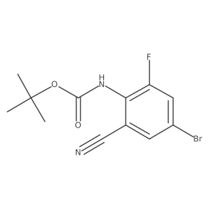 tert-butyl N-(4-bromo-2-cyano-6-fluorophenyl)carbamate结构式
