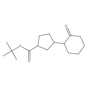 Tert-butyl 3-(2-oxocyclohexyl)pyrrolidine-1-carboxylate结构式