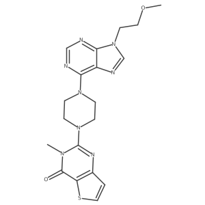 2-{4-[9-(2-methoxyethyl)-9H-purin-6-yl]piperazin-1-yl}-3-methyl-3H,4H-thieno[3,2-d]pyrimidin-4-one结构式