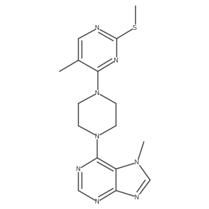 7-methyl-6-{4-[5-methyl-2-(methylsulfanyl)pyrimidin-4-yl]piperazin-1-yl}-7H-purine Structure