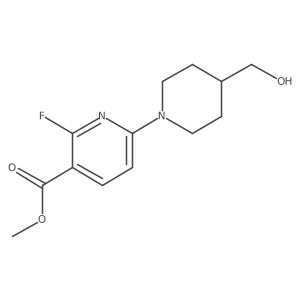 Methyl 2-fluoro-6-(4-(hydroxymethyl)piperidin-1-yl)nicotinate结构式