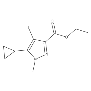 Ethyl 5-cyclopropyl-4-iodo-1-methyl-1H-pyrazole-3-carboxylate结构式
