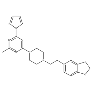 4-{4-[2-(2,3-dihydro-1-benzofuran-5-yl)ethyl]piperazin-1-yl}-2-methyl-6-(1H-pyrazol-1-yl)pyrimidine结构式
