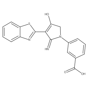 3-[5-amino-4-(1,3-benzothiazol-2-yl)-3-oxo-2,3-dihydro-1H-pyrrol-1-yl]benzoic acid结构式
