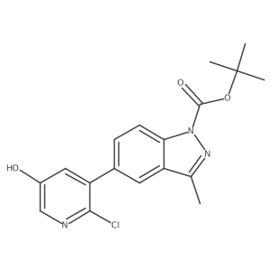 5-(2-Chloro-5-hydroxy-3-pyridinyl)-3-methyl-1H-indazole-1-carboxylic acid 1,1-dimethylethyl ester Structure