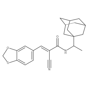 N-[1-(adamantan-1-yl)ethyl]-3-(1,3-dioxaindan-5-yl)-2-cyanoprop-2-enamide结构式