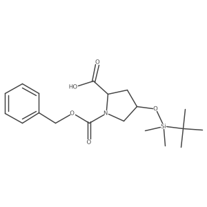 (2S,4R)-1-((Benzyloxy)carbonyl)-4-((tert-butyldimethylsilyl)oxy)pyrrolidine-2-carboxylic acid Structure