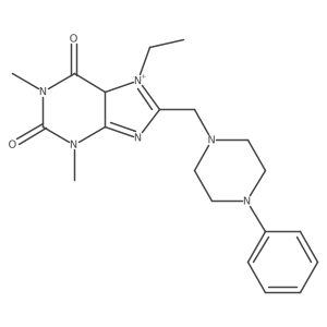 7-ethyl-1,3-dimethyl-8-[(4-phenylpiperazin-1-yl)methyl]-5H-purin-7-ium-2,6-dione Structure