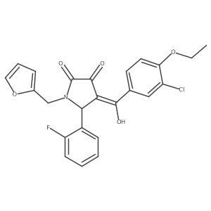4-[(3-chloro-4-ethoxyphenyl)carbonyl]-5-(2-fluorophenyl)-1-(furan-2-ylmethyl)-3-hydroxy-1,5-dihydro-2H-pyrrol-2-one结构式