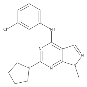 N-(3-chlorophenyl)-1-methyl-6-(pyrrolidin-1-yl)-1H-pyrazolo[3,4-d]pyrimidin-4-amine Structure