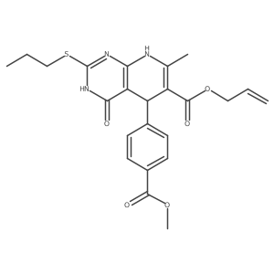 Allyl 5-(4-(methoxycarbonyl)phenyl)-7-methyl-4-oxo-2-(propylthio)-3,4,5,8-tetrahydropyrido[2,3-d]pyrimidine-6-carboxylate Structure