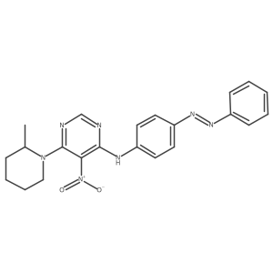 4-Pyrimidinamine, 6-(2-methyl-1-piperidinyl)-5-nitro-N-[4-(2-phenyldiazenyl)phenyl]- Structure