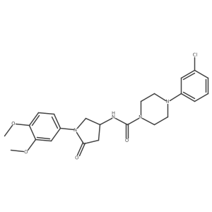4-(3-chlorophenyl)-N-[1-(3,4-dimethoxyphenyl)-5-oxopyrrolidin-3-yl]piperazine-1-carboxamide Structure