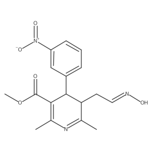 3-Pyridinecarboxylic acid, 1,4-dihydro-2,6-dimethyl-5-(1-(hydroxyimino)ethyl)-4-(3-nitrophenyl)-, methyl ester结构式