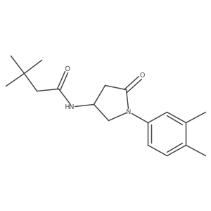 N-[1-(3,4-dimethylphenyl)-5-oxopyrrolidin-3-yl]-3,3-dimethylbutanamide结构式