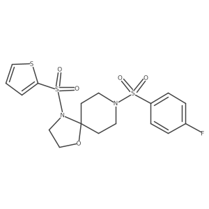 8-((4-Fluorophenyl)sulfonyl)-4-(thiophen-2-ylsulfonyl)-1-oxa-4,8-diazaspiro[4.5]decane结构式