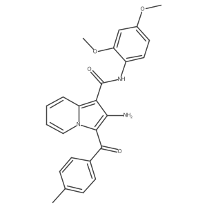 2-amino-N-(2,4-dimethoxyphenyl)-3-(4-methylbenzoyl)indolizine-1-carboxamide结构式