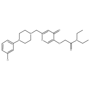 2-((6-((4-(3-chlorophenyl)piperazin-1-yl)methyl)-4-oxo-4H-pyran-3-yl)oxy)-N,N-diethylacetamide结构式