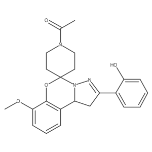 1-(2-(2-Hydroxyphenyl)-7-methoxy-1,10b-dihydrospiro[benzo[e]pyrazolo[1,5-c][1,3]oxazine-5,4'-piperidin]-1'-yl)ethanone Structure