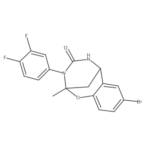8-bromo-3-(3,4-difluorophenyl)-2-methyl-5,6-dihydro-2H-2,6-methanobenzo[g][1,3,5]oxadiazocin-4(3H)-one结构式