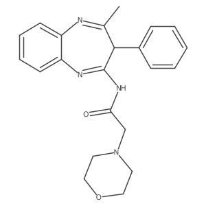 N-(4-methyl-3-phenyl-3H-1,5-benzodiazepin-2-yl)-2-(morpholin-4-yl)acetamide结构式