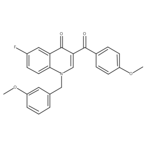 6-Fluoro-3-(4-methoxybenzoyl)-1-[(3-methoxyphenyl)methyl]-1,4-dihydroquinolin-4-one结构式