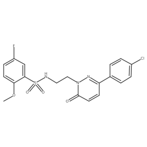 N-(2-(3-(4-chlorophenyl)-6-oxopyridazin-1(6H)-yl)ethyl)-5-fluoro-2-methoxybenzenesulfonamide结构式