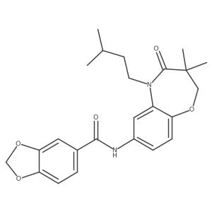 N-(5-isopentyl-3,3-dimethyl-4-oxo-2,3,4,5-tetrahydrobenzo[b][1,4]oxazepin-7-yl)benzo[d][1,3]dioxole-5-carboxamide Structure