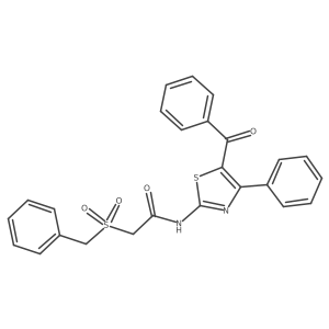 N-(5-benzoyl-4-phenylthiazol-2-yl)-2-(benzylsulfonyl)acetamide结构式