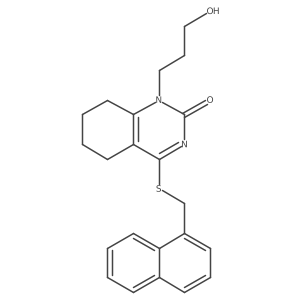 1-(3-hydroxypropyl)-4-((naphthalen-1-ylmethyl)thio)-5,6,7,8-tetrahydroquinazolin-2(1H)-one Structure